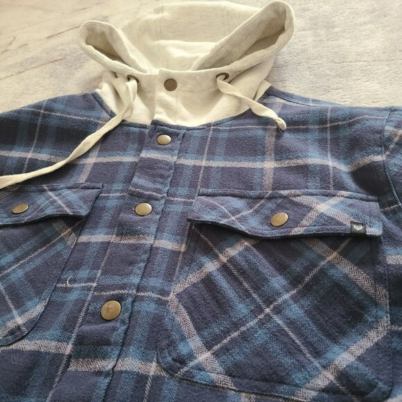 Ronin Factory Men’s Medium Sherpa-Lined Hooded Flannel Jacket Blue Plaid - Picture 6 of 10